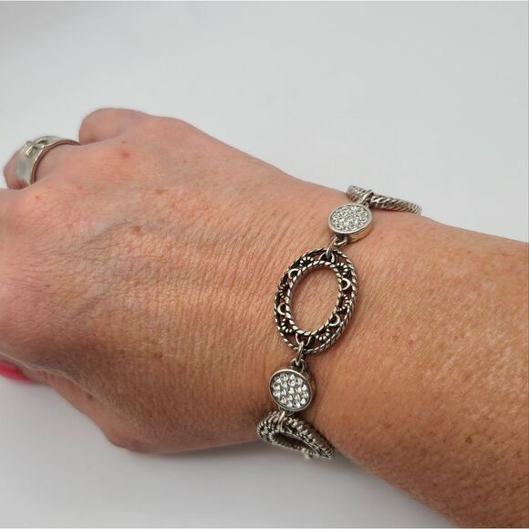 Brighton Bracelet, silvertone, rhinestones - Picture 5 of 8